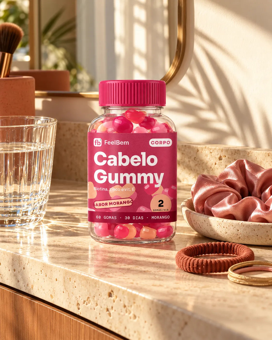 Cabelo Gummy · Biotina + Zinco · 60 Gomas