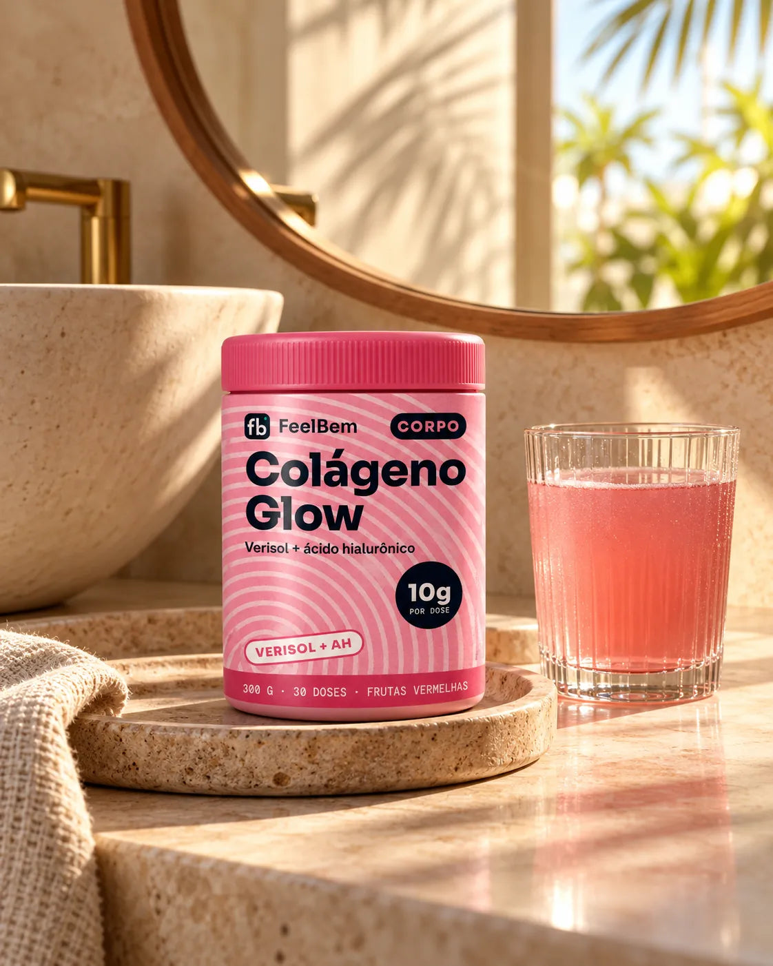 Colágeno Glow · Verisol + Ácido Hialurônico 300 g