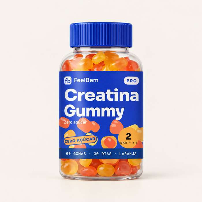 FeelBem Creatina Gummy · 60 Gomas Zero Açúcar, frente da embalagem