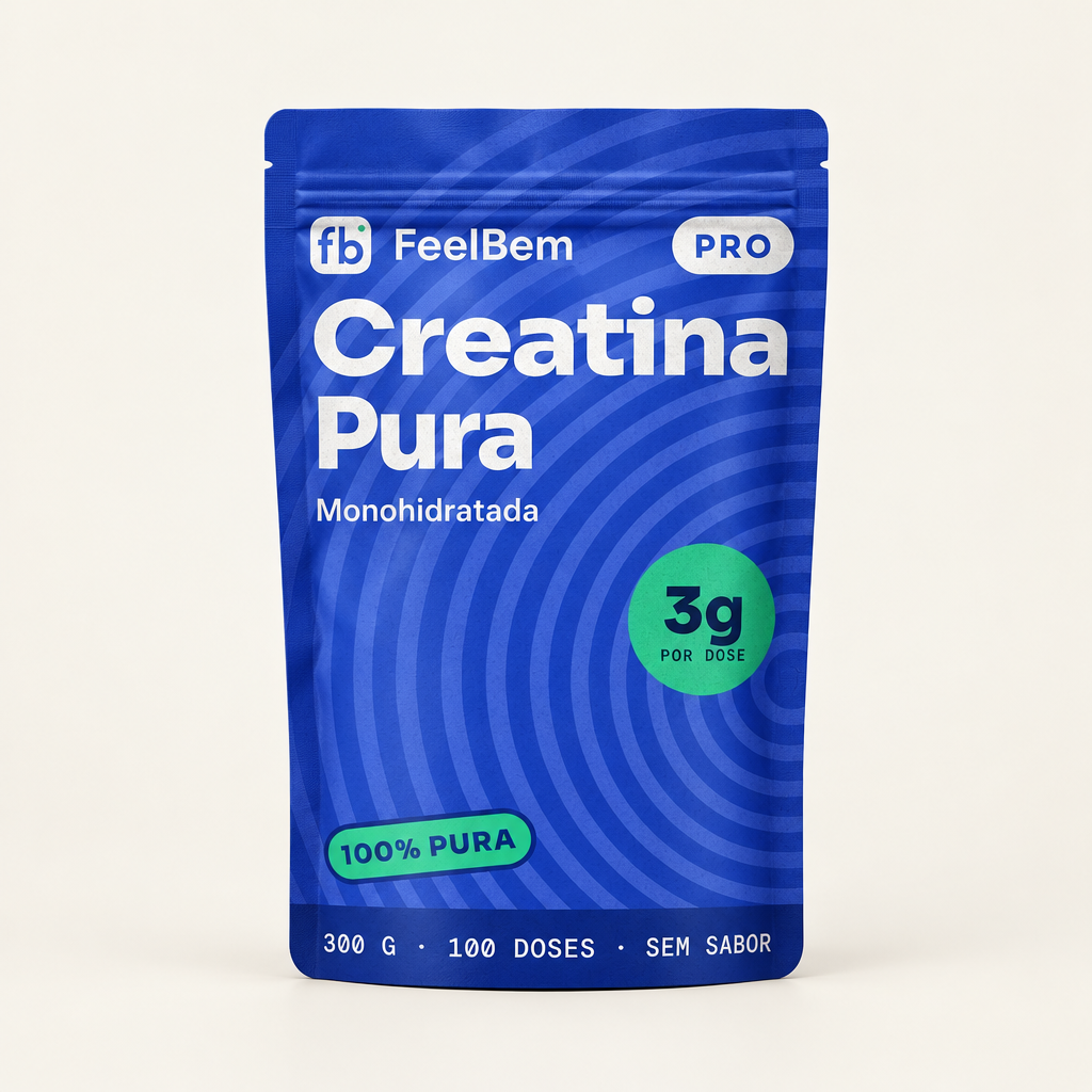FeelBem Creatina Pura 300 g · Monohidratada, frente da embalagem