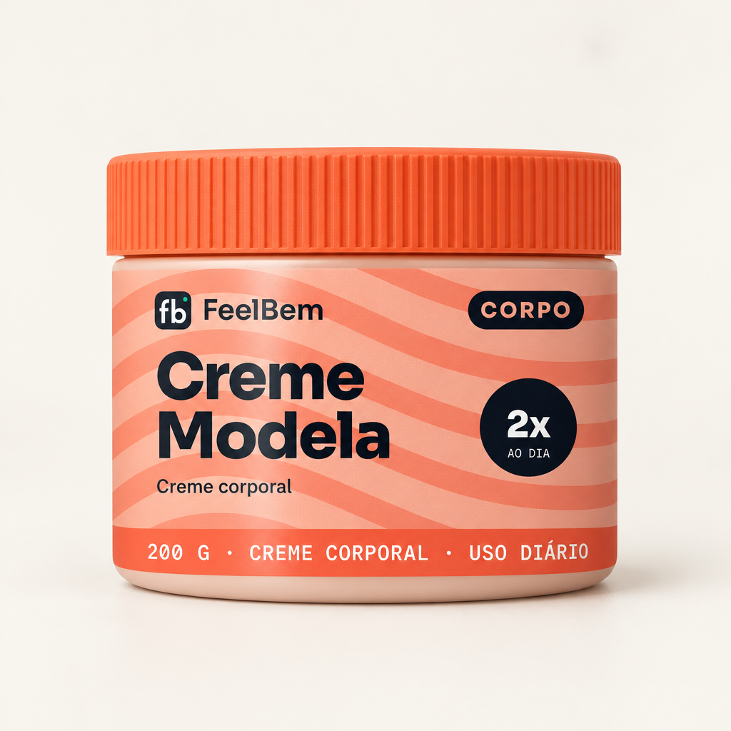 FeelBem Creme Modela · Creme Corporal 200 g, frente da embalagem